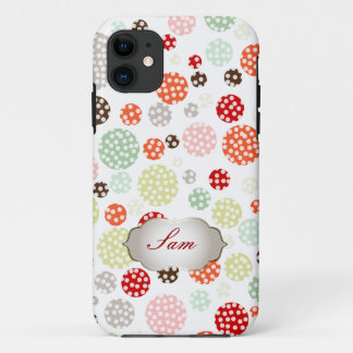 PixDezines polka dotss/DIY background iPhone 11 Hoesje