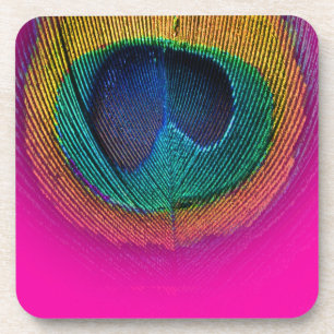 PixDezines Prachtige Pauw oog/kobalt+turkoois Onderzetter