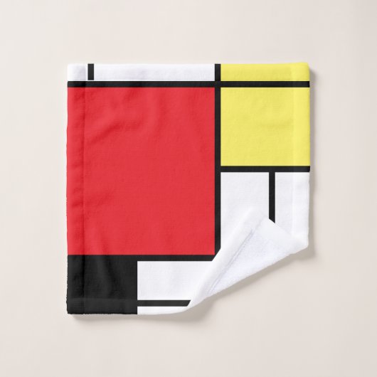 PixDezines Primaire kleurenblokken van het Moderni Bad Handdoek (Wasdoekje)