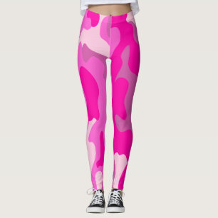 PixDezines Prinses Camo, Flashy Hot Pink Leggings