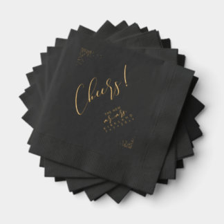 PixDezines Proost Gouden Confetti Folie Servetten
