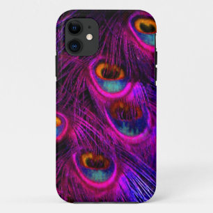 PixDezines Psychedelic Peacock, Coque rose chaud-M