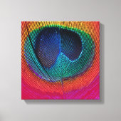 PixDezines Psychedelic Peacock, hete roze, canvas (Voorkant)