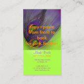 PixDezines Psychedelic Peacock, pas het aan! Visitekaartje (Achterkant)