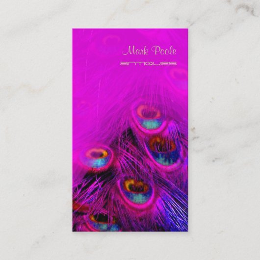 PixDezines Psychedelic Peacock, pas het aan! Visitekaartje (Voorkant)