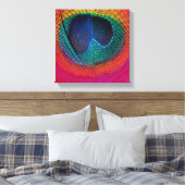 PixDezines Psychedelic Peacock, rose chaud, toile (Insitu(Chambre))