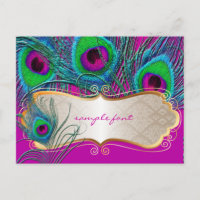 PixDezines psychedelische pauw+ gouden rand label