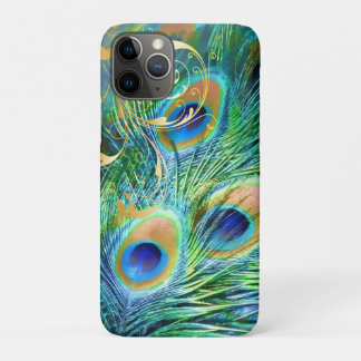PixDezines Psychedelische Pauw+krullen Cas iPhone 11 Pro Hoesje