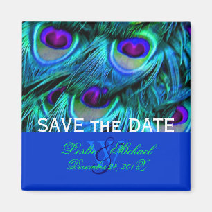 PixDezines Psychedelische Pauw, Save the Date Magneet