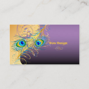 PixDezines psychedellic Pauw+lavendelblauw Visitekaartje