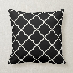 PixDezines Quatrefoil/DIY Colors/Cream/Black Kussen