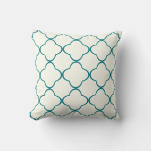 PixDezines Quatrefoil/DIY Kleuren/Blauwgroen Kussen