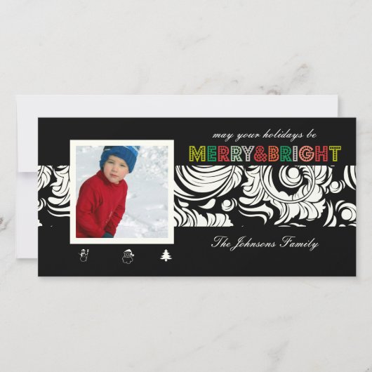 PixDezines quills patroon, kerst Feestdagenkaart (Voorkant)