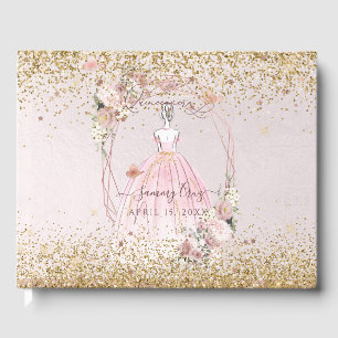 PixDezines Quinceanera Blush Pink Gold H2 Gastenboek