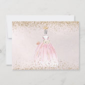 PixDezines Quinceanera Blush Roze sparen de Datum Kaart (Achterkant)