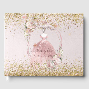 PixDezines Quinceanera Dusty Roos Gold H2 Gastenboek