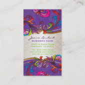 PixDezines Rainbow Swirls+florentius damast Visitekaartje (Achterkant)