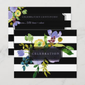 PixDezines receptie mitswa/DIYstripes/floral Kaart (Voorkant / Achterkant)