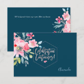 PixDezines Receptie Waterverf Bloemen Mitzvah ✡ RSVP Kaartje (Voorkant / Achterkant)