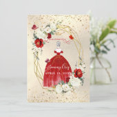 PixDezines Red Quinceanera H2 Alabaster Rozen Kaart (Staand voorkant)