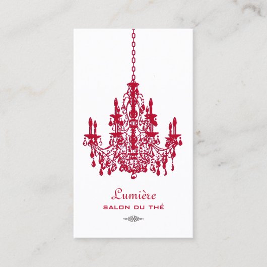 PixDezines Red+White Chandelier/DIY achtergrond Visitekaartje (Voorkant)