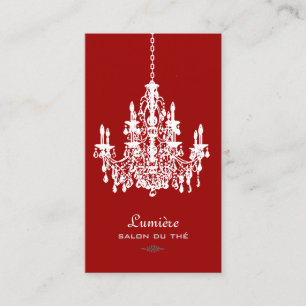 PixDezines Red+White Chandelier/DIY achtergrond Visitekaartje