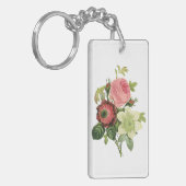 PixDezines redoute clementine, anemoon Sleutelhanger (Voorkant Links)