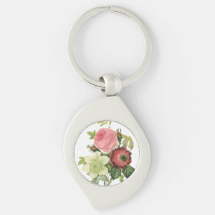 PixDezines redoute clementine, anemoon Sleutelhanger