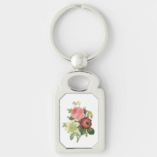 PixDezines redoute clementine, anemoon Sleutelhanger