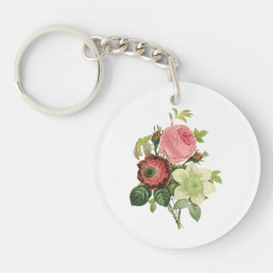 PixDezines redoute clementine, anemoon Sleutelhanger