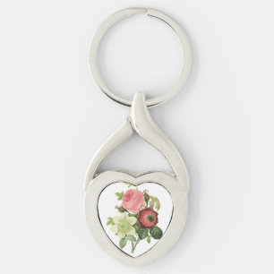 PixDezines redoute clementine, anemoon Sleutelhanger