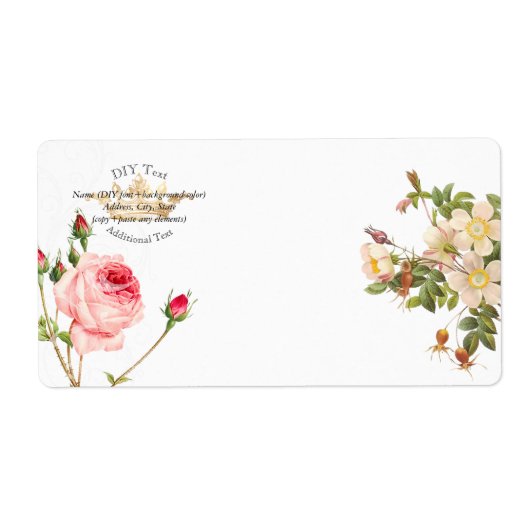 PixDezines Redoute  Rozen/Gold Crown Etiket (Voorkant)