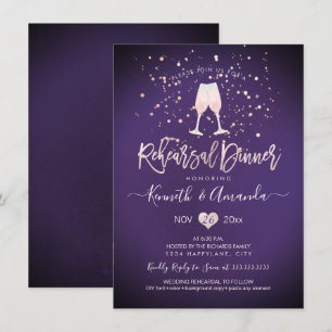 PixDezines repetitie diner roze champagne pruim Kaart