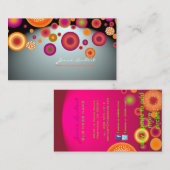 PixDezines Retro bold kerstversieringen Visitekaartje (Voorkant / Achterkant)