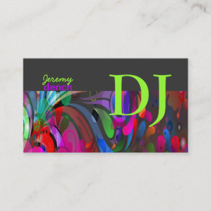 PixDezines Retro DJ+disco wervelingen Visitekaartje