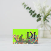PixDezines Retro DJ/DIY achtergrond Visitekaartje (Staand voorkant)