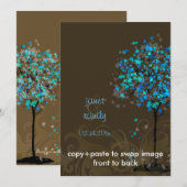PixDezines retro elektrische blauwe esdoornbomen Kaart (Voorkant / Achterkant)