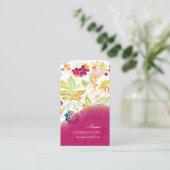 PixDezines retro flora/DIY achtergrondkleur Visitekaartje (Staand voorkant)