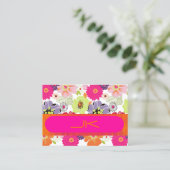 PixDezines Retro Floral ~ Alegre Visitekaartje (Staand voorkant)