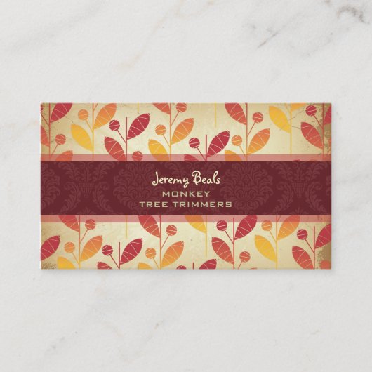 PixDezines  Retro Foliage ♥♥♥♥ Visitekaartje (Voorkant)