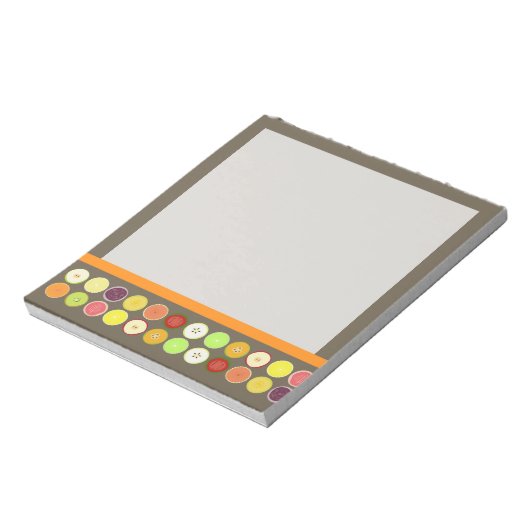 PixDezines retro fruitsap/dij achtergrondkleur Notitieblok (Gedraaid)