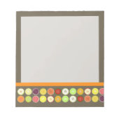 PixDezines retro fruitsap/dij achtergrondkleur Notitieblok (Voorkant)