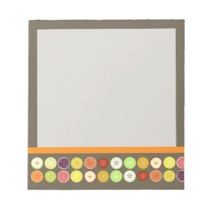 PixDezines retro fruitsap/dij achtergrondkleur Notitieblok