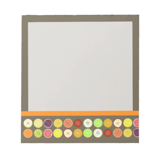 PixDezines retro fruitsap/dij achtergrondkleur Notitieblok (Voorkant)