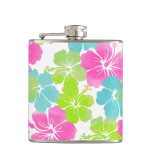 PixDezines retro hibiscus Heupfles