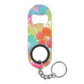 PixDezines retro hibiscus Sleutelhanger Flessenopener (Achterkant)