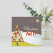 PixDezines Retro kerstsierbomen Kaart (Staand voorkant)