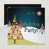 PixDezines Retro kerstsierbomen Kaart (Voorkant / Achterkant)