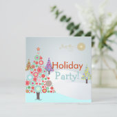 PixDezines Retro kerstsierbomen Kaart (Staand voorkant)