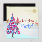 PixDezines Retro kerstsierbomen Kaart (Voorkant / Achterkant)